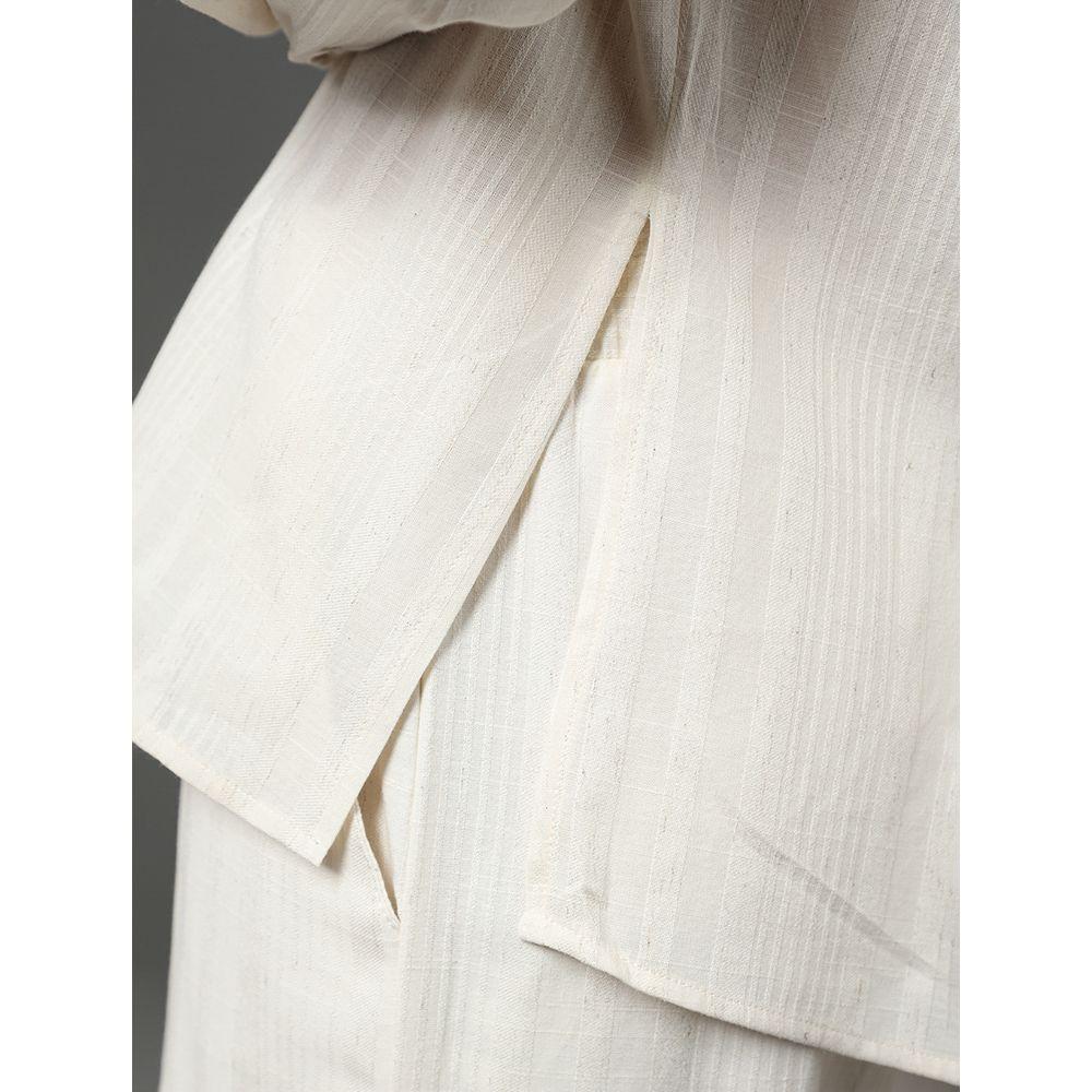 Camisa Feminina Listras Texturizadas Calvin Klein - Branco - 4