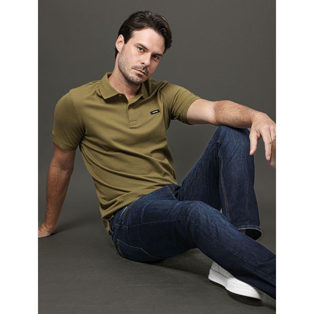 Polo Masculina Slim Piquet Calvin Klein - Oliva - 5