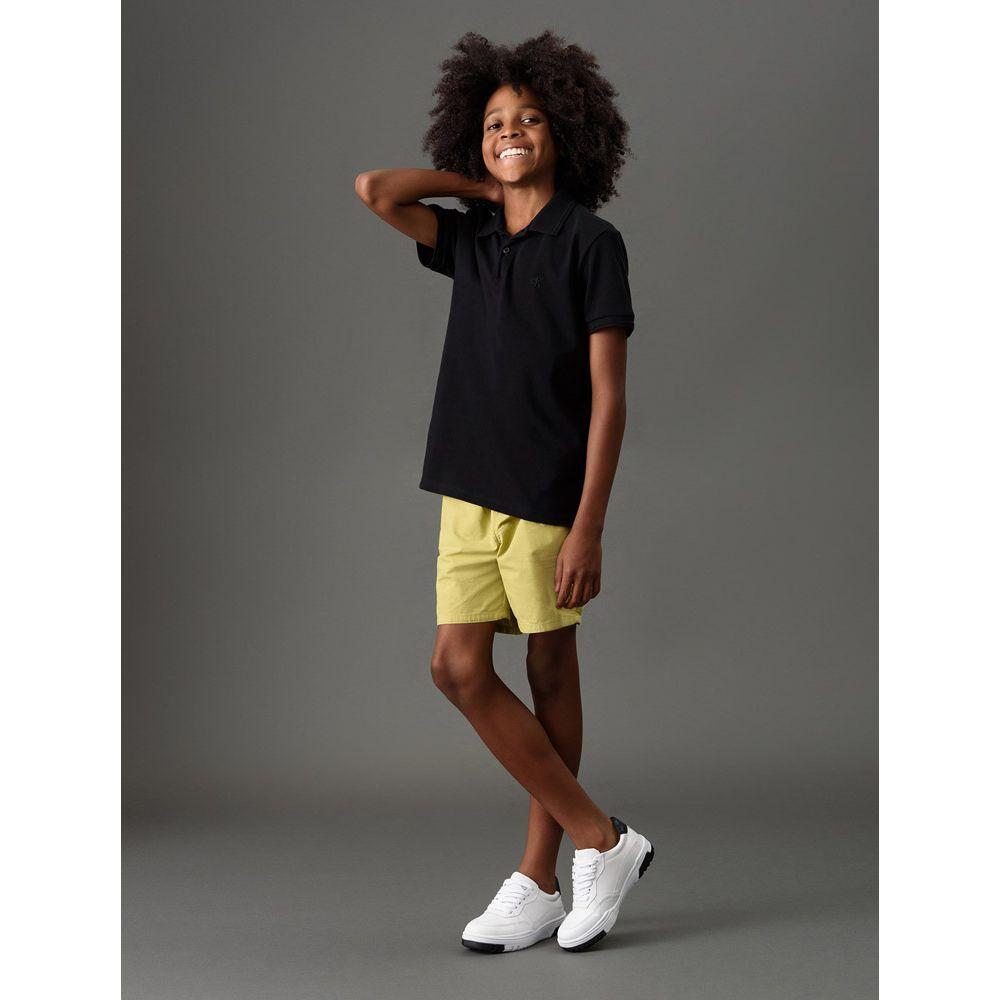 Polo Menino Logo Bordado Calvin Klein Jeans - Preto - 3