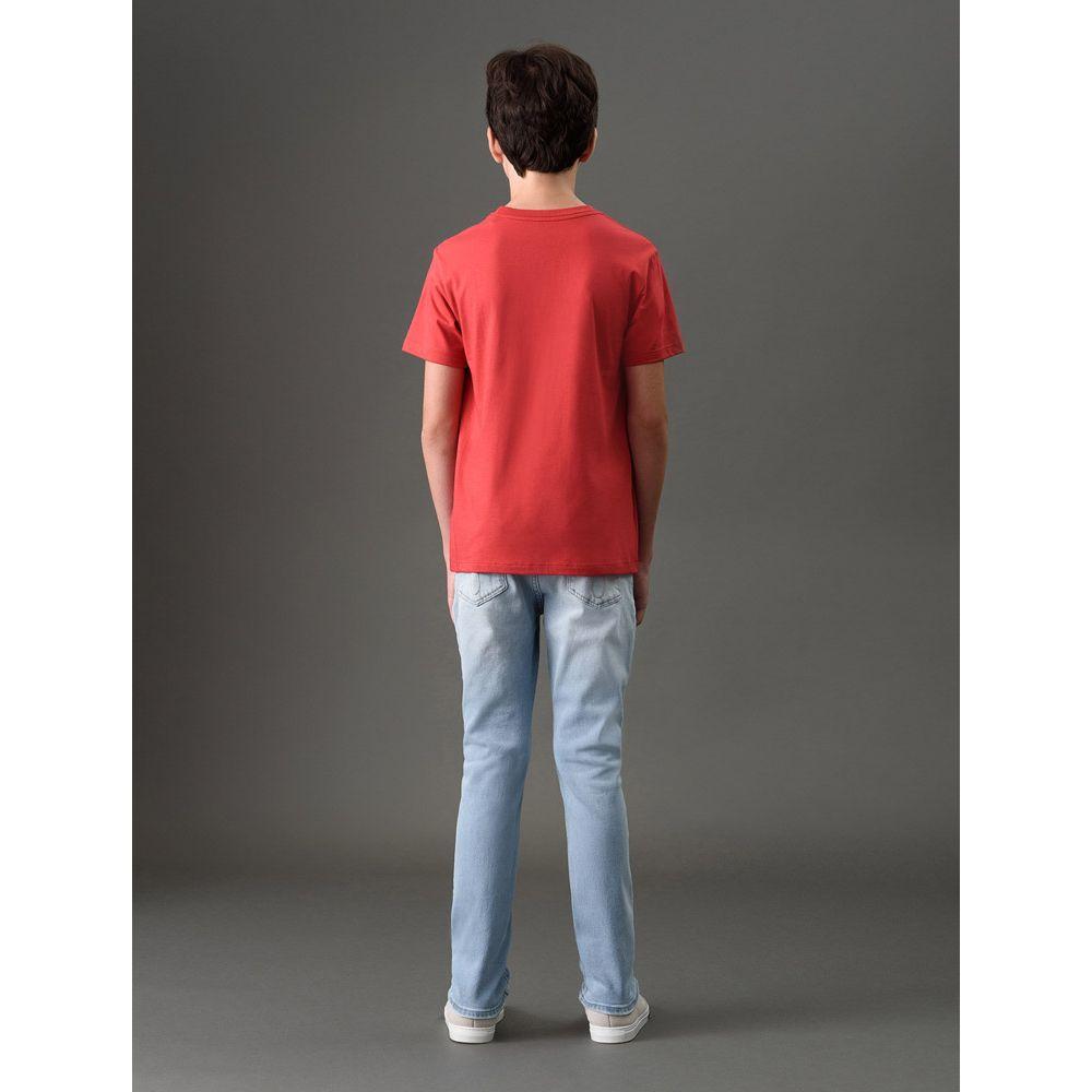 Camiseta Menino Logo Centralizado Calvin Klein Jeans - Vermelho - 2