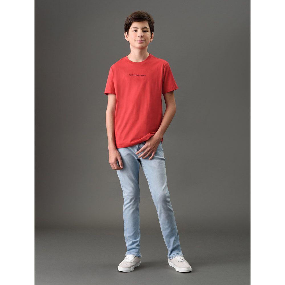 Camiseta Menino Logo Centralizado Calvin Klein Jeans - Vermelho - 3