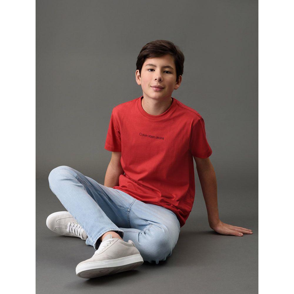 Camiseta Menino Logo Centralizado Calvin Klein Jeans - Vermelho - 5