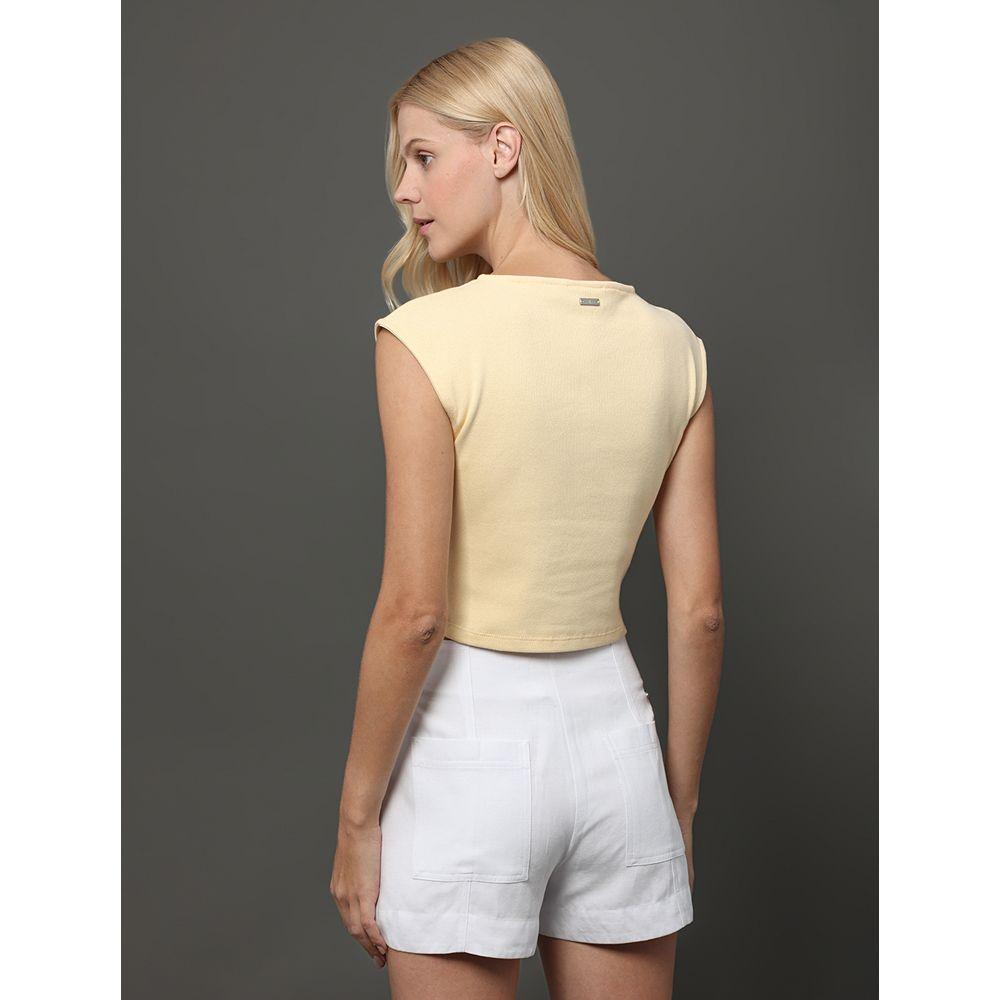 Blusa Feminina Ribana Tricot Calvin Klein Jeans - Amarelo Manteiga - 2