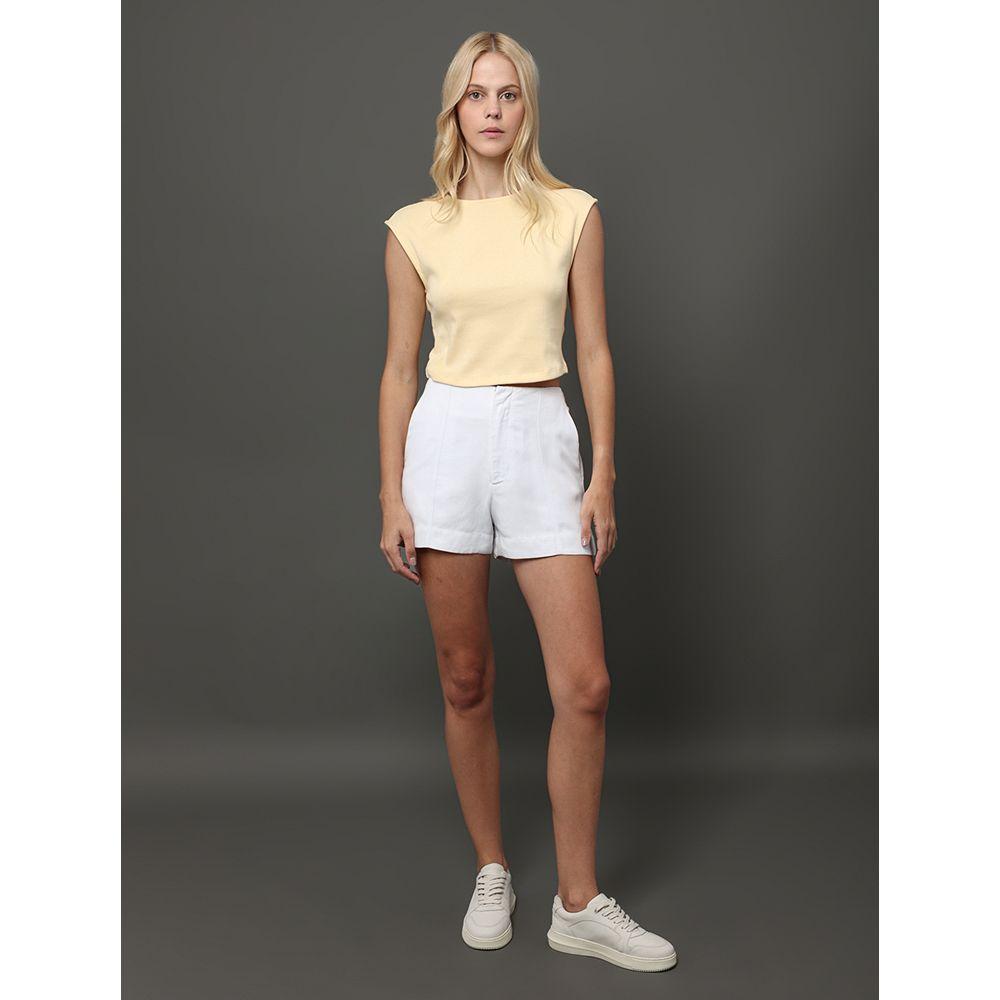 Blusa Feminina Ribana Tricot Calvin Klein Jeans - Amarelo Manteiga - 3