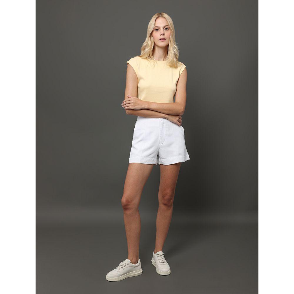 Blusa Feminina Ribana Tricot Calvin Klein Jeans - Amarelo Manteiga - 5