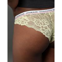 Kit 3 Calcinhas Tanga em Renda Calvin Klein Underwear - Preto/Branco/Amarelo