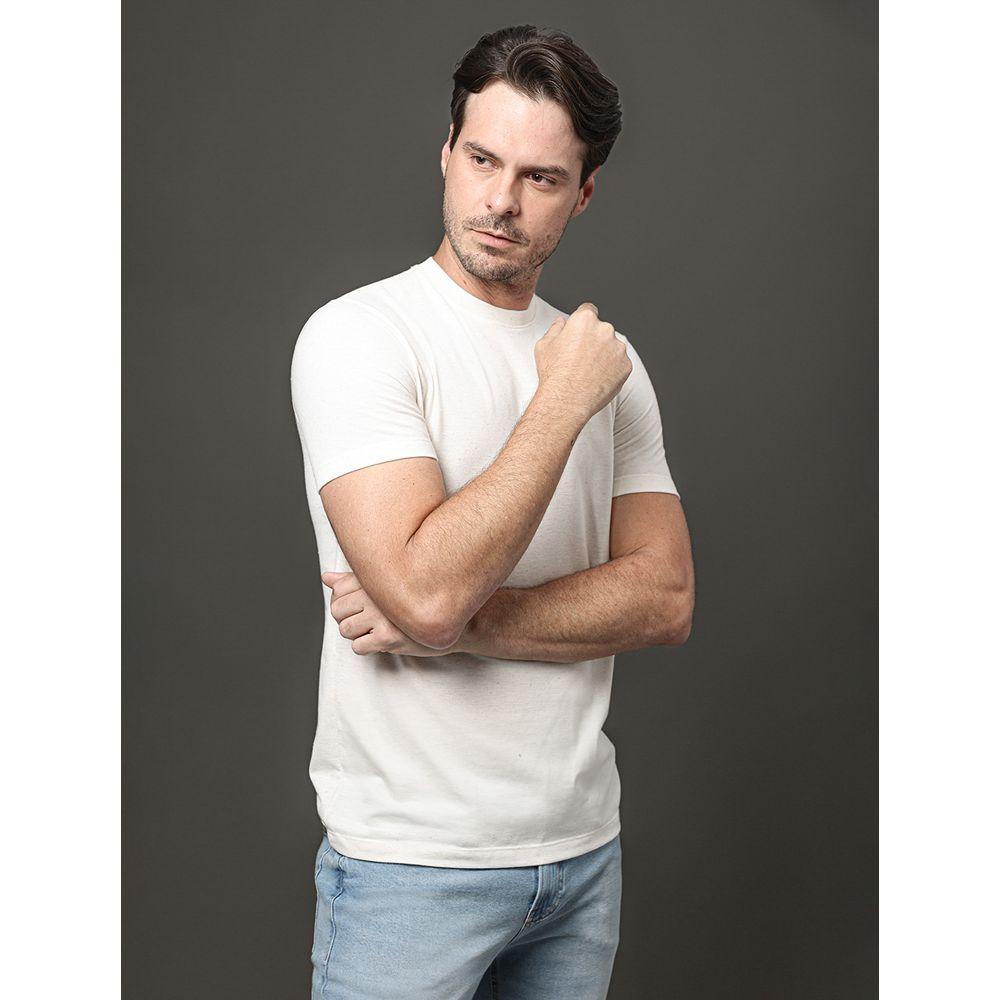 Camiseta Masculina Piquet Linho Calvin Klein - Off White - 5