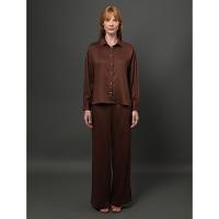 Camisa Feminina Acetinada Calvin Klein - Marrom - 5