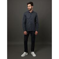 Camisa Masculina Linen Stripes Calvin Klein Jeans - Marinho - 3