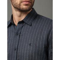 Camisa Masculina Linen Stripes Calvin Klein Jeans - Marinho