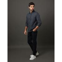 Camisa Masculina Linen Stripes Calvin Klein Jeans - Marinho - 5