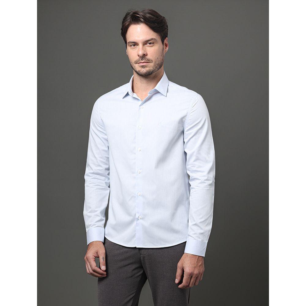 Camisa Masculina Slim Fio 50 Calvin Klein - Azul Claro - 1