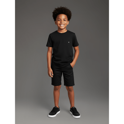 Camiseta Menino Bordado Calvin Klein Jeans - Preto