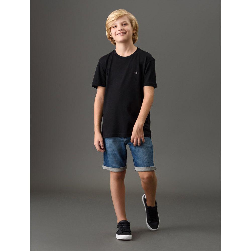 Camiseta Menino Bordado Calvin Klein Jeans - Preto - 5
