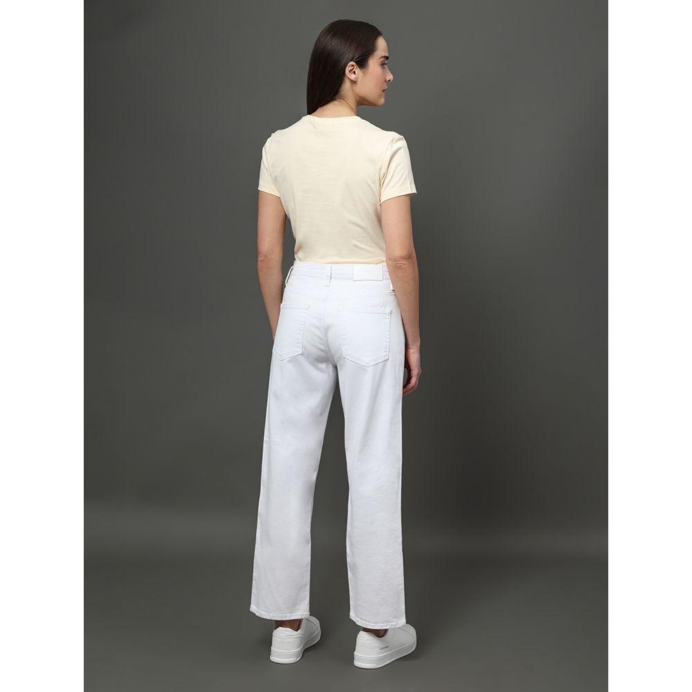 Calça Feminina Cropped Straight Calvin Klein - Branco - 2