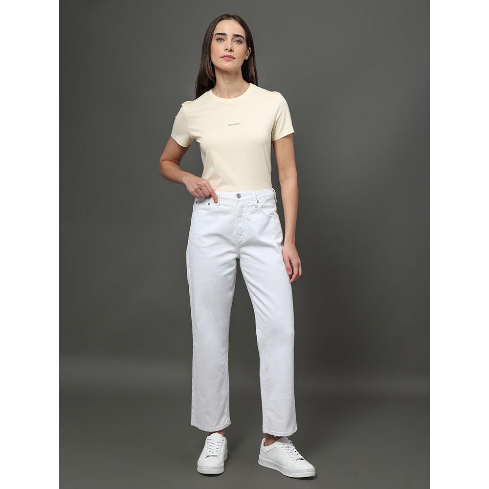Calça Feminina Cropped Straight Calvin Klein - Branco - 3