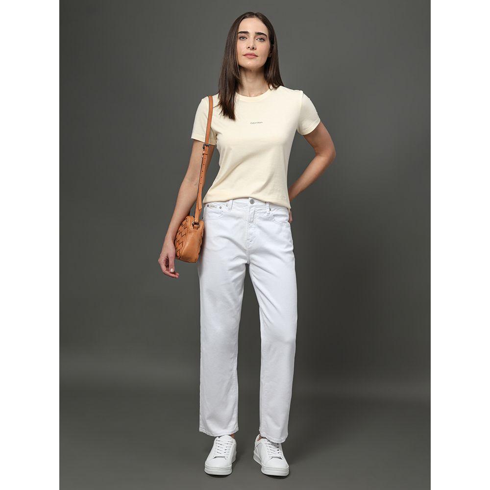 Calça Feminina Cropped Straight Calvin Klein - Branco - 5
