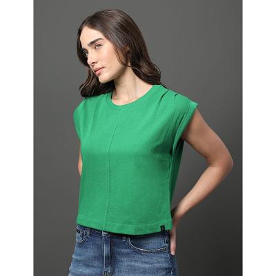 Blusa Feminina Pregas Ombro Calvin Klein Jeans - Verde Médio