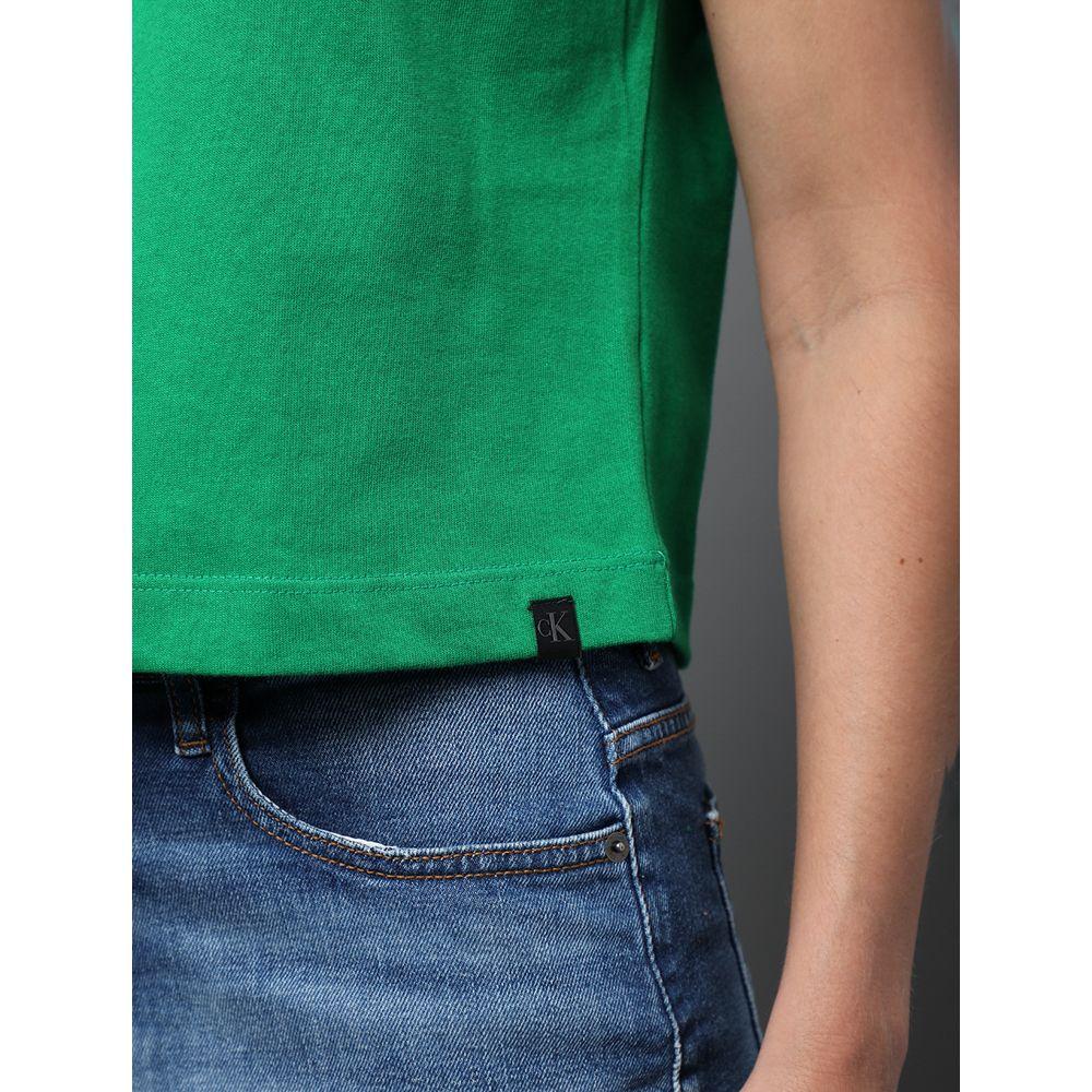 Blusa Feminina Pregas Ombro Calvin Klein Jeans - Verde Médio - 4