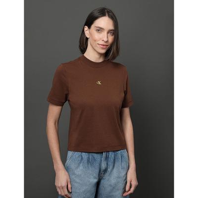 Camiseta Feminina Relevo Multicor Calvin Klein Jeans - Marrom