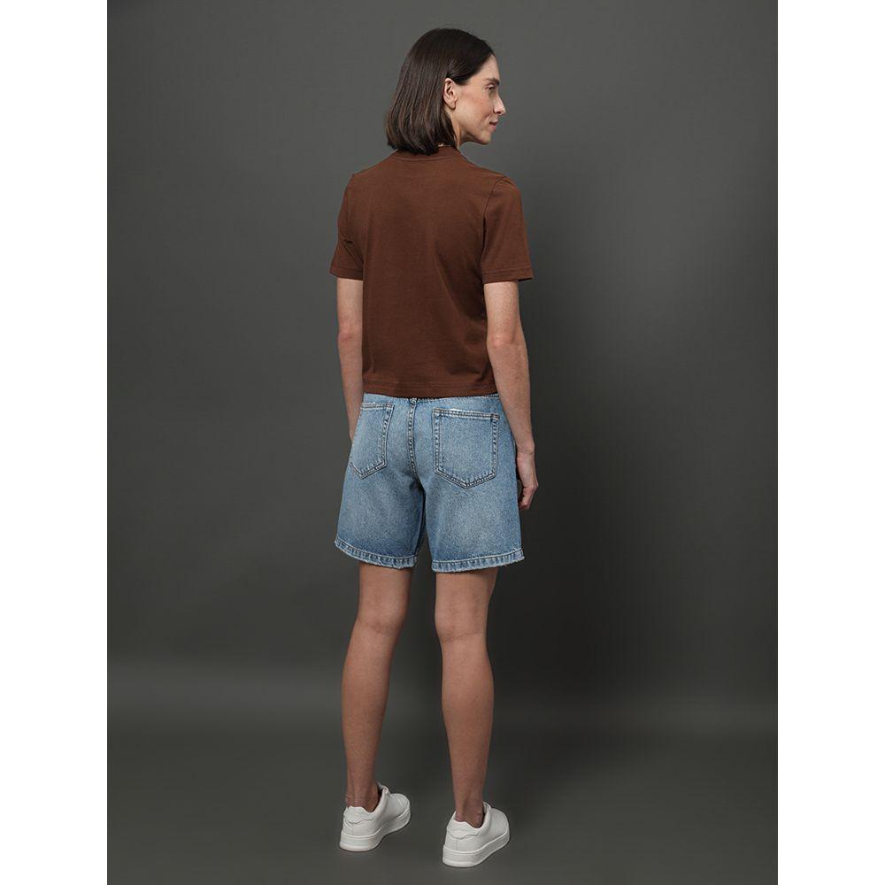 Camiseta Feminina Relevo Multicor Calvin Klein Jeans - Marrom - 2