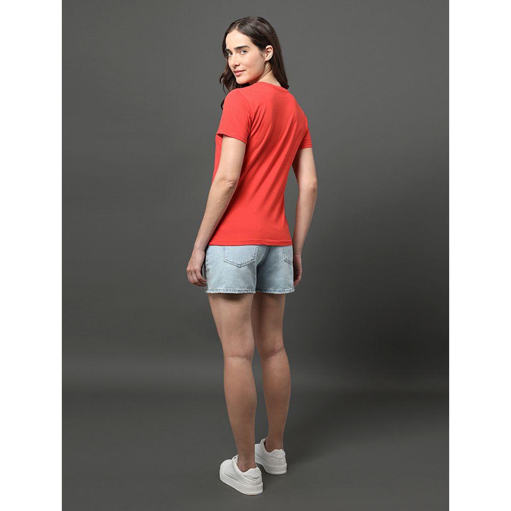 Camiseta Feminina Reissue Centralizado Calvin Klein Jeans - Vermelho - 2