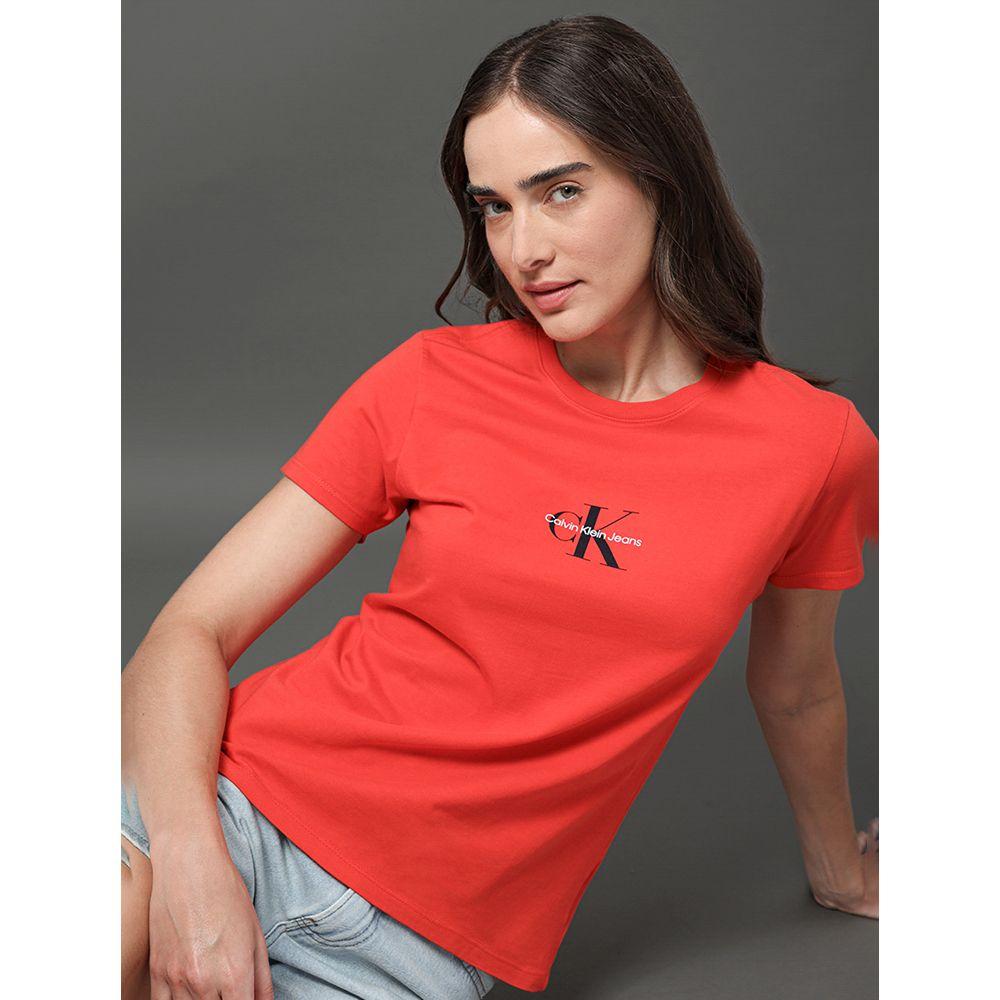 Camiseta Feminina Reissue Centralizado Calvin Klein Jeans - Vermelho - 5