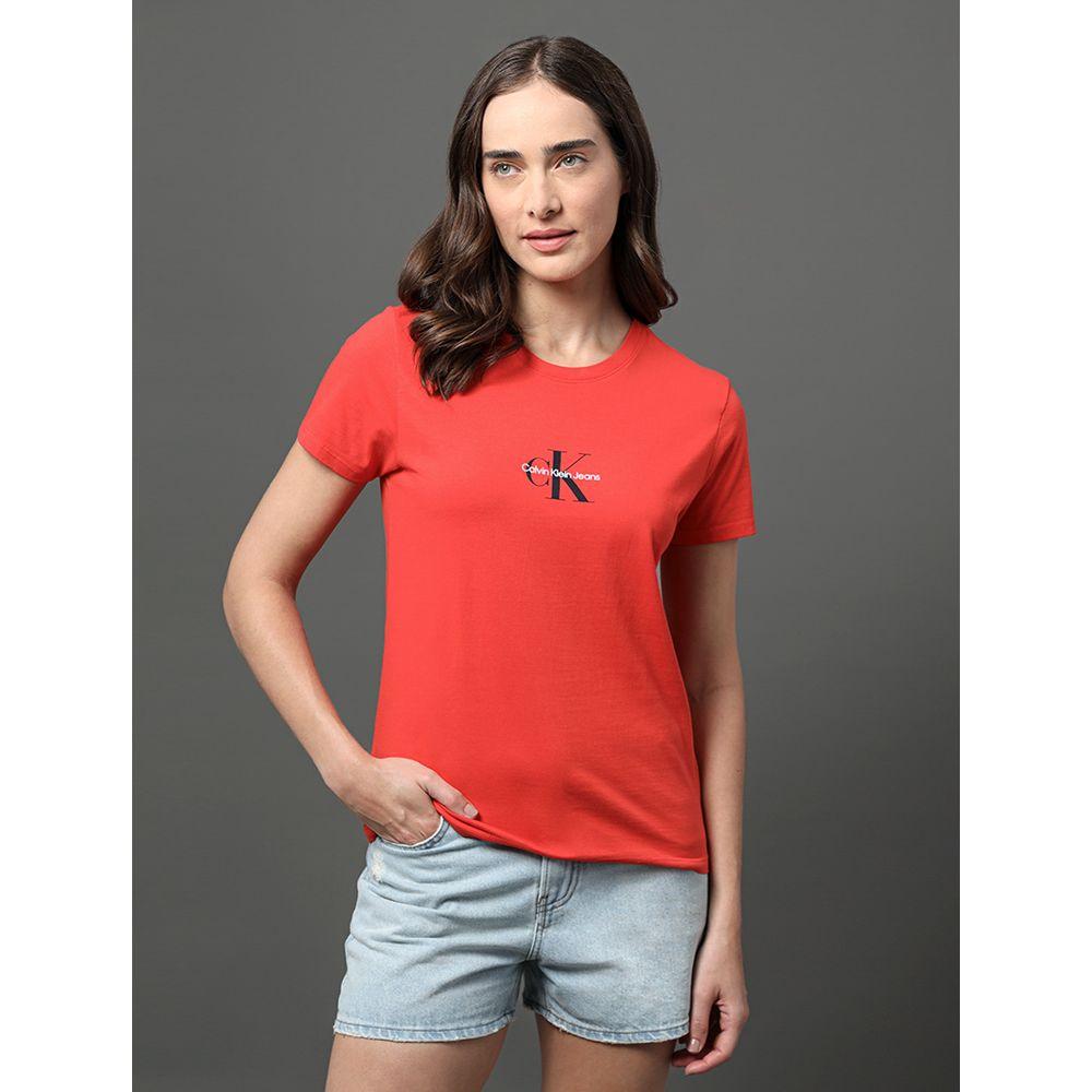 Camiseta Feminina Reissue Centralizado Calvin Klein Jeans - Vermelho - 1