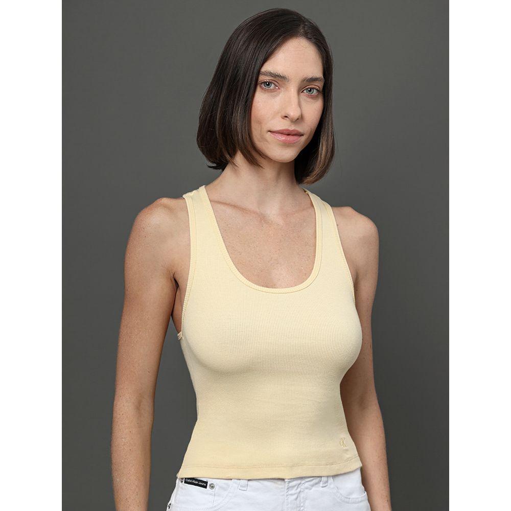 Regata Feminina Nadador Ribana Calvin Klein Jeans - Amarelo Manteiga - 1