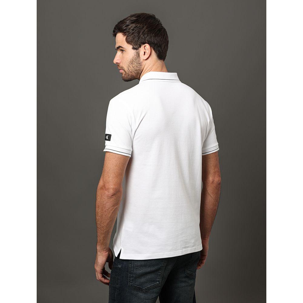 Polo Masculina Etiqueta Calvin Klein Jeans - Branco - 2