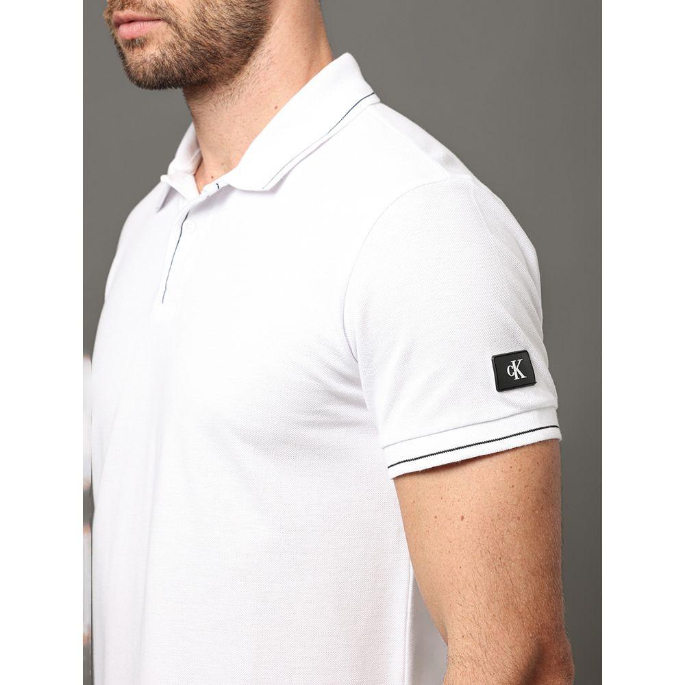 Polo Masculina Etiqueta Calvin Klein Jeans - Branco - 3