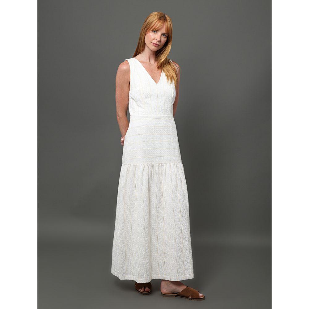 Vestido Feminino Longo de Laise Calvin Klein - Branco - 3