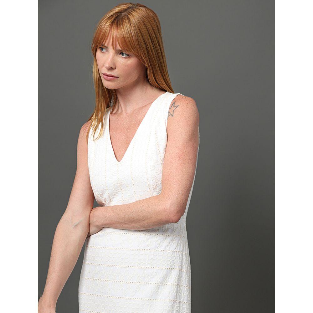 Vestido Feminino Longo de Laise Calvin Klein - Branco - 5
