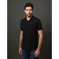 Polo Masculina Textura Calvin Klein Jeans - Preto - 1