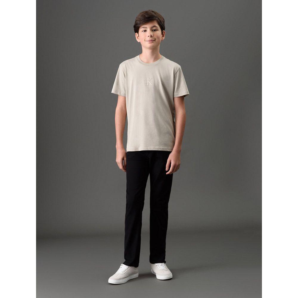 Camiseta Menino Rubber Patch Calvin Klein Jeans - Caqui Claro - 3