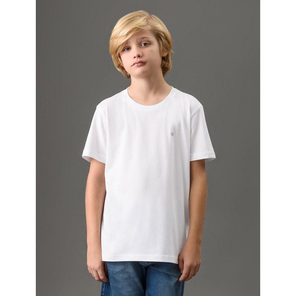 Camiseta Menino Bordado Calvin Klein Jeans - Branco 2 - 1
