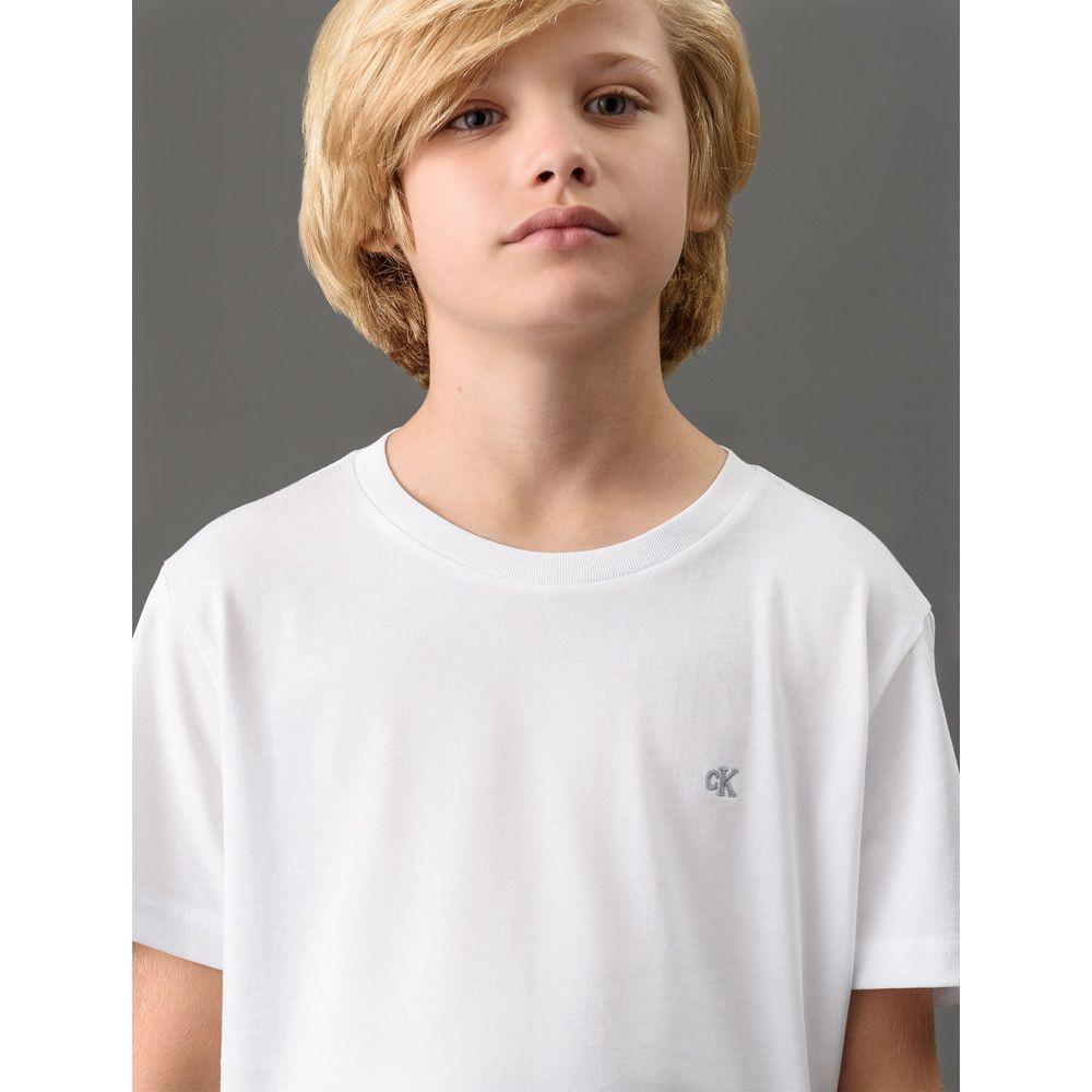 Camiseta Menino Bordado Calvin Klein Jeans - Branco 2 - 4