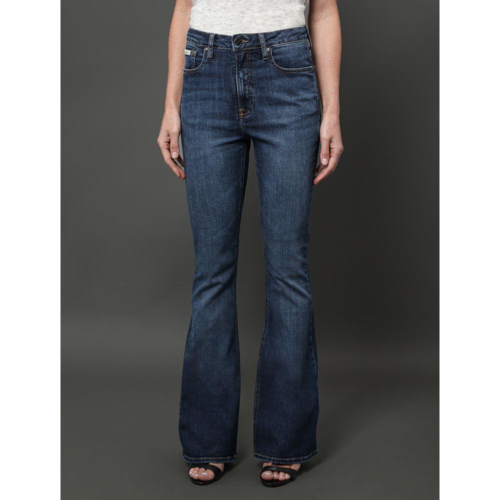 Calça Jeans Feminina Flare 5 Pockets Calvin Klein - Azul Médio - 1