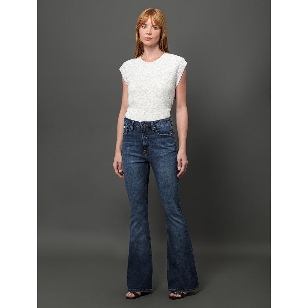 Calça Jeans Feminina Flare 5 Pockets Calvin Klein - Azul Médio - 3