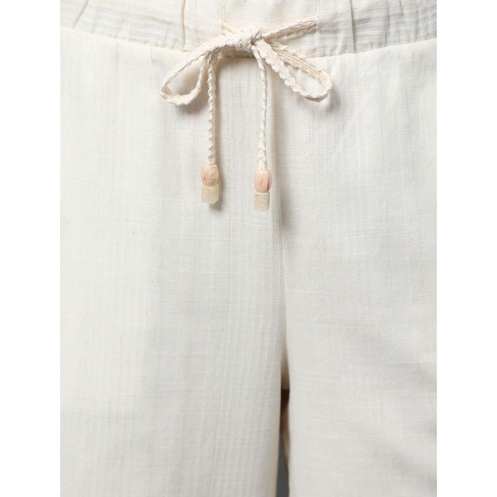 Calça Feminina Wide Leg Com Listras Calvin Klein - Branco - 4