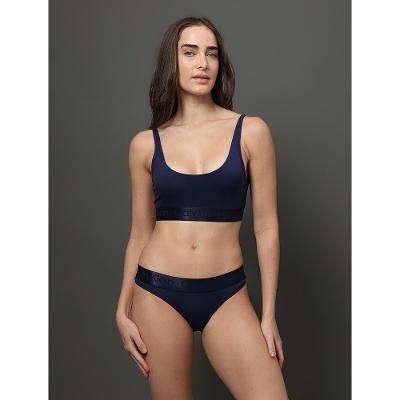 Calcinha Tanga Pima Contton Calvin Klein Underwear - Marinho