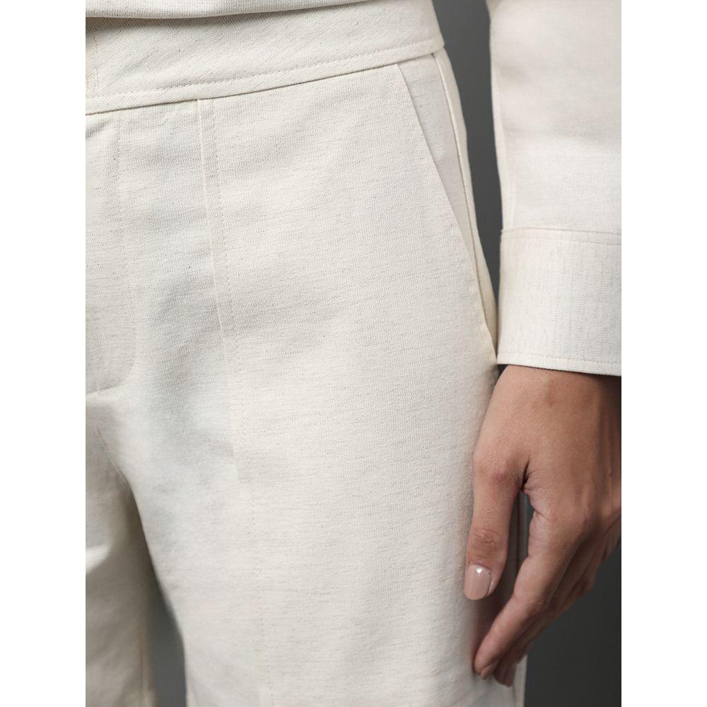 Bermuda Feminina Linho Texturizado Calvin Klein - Off White - 4