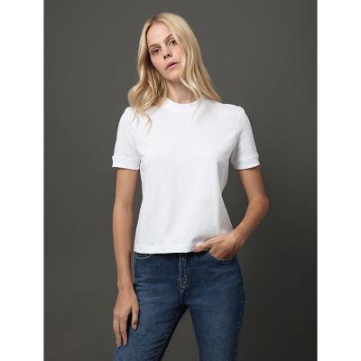 Camiseta Feminina Malhão Com Punhos Calvin Klein Jeans - Branco