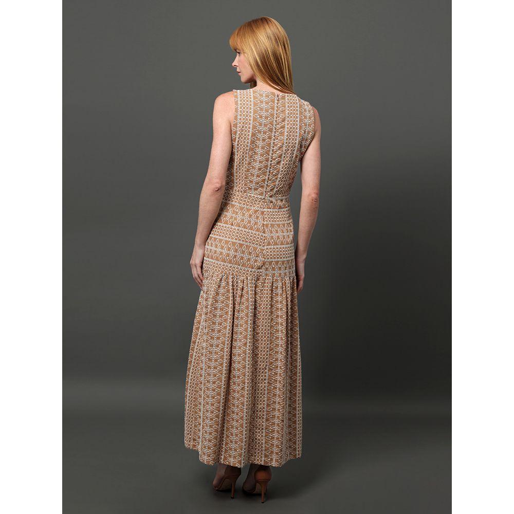 Vestido Feminino Longo de Laise Calvin Klein - Caqui Medio - 2