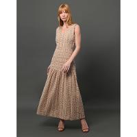 Vestido Feminino Longo de Laise Calvin Klein - Caqui Medio - 3