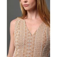 Vestido Feminino Longo de Laise Calvin Klein - Caqui Medio