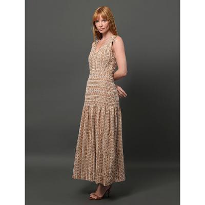 Vestido Feminino Longo de Laise Calvin Klein - Caqui Medio