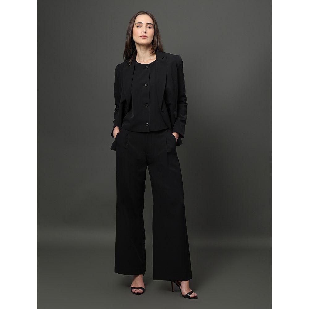 Calça Feminina Alfaiataria Wide Leg Calvin Klein - Preto - 5