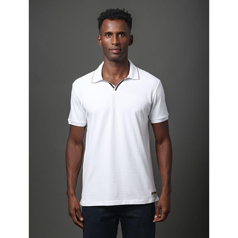 Polo Masculina Listras Calvin Klein Jeans - Branco - 1