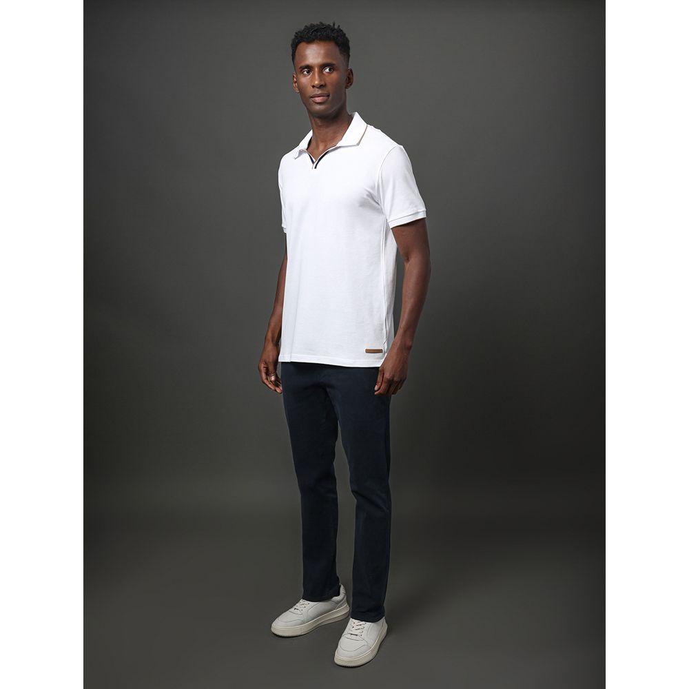 Polo Masculina Listras Calvin Klein Jeans - Branco - 3